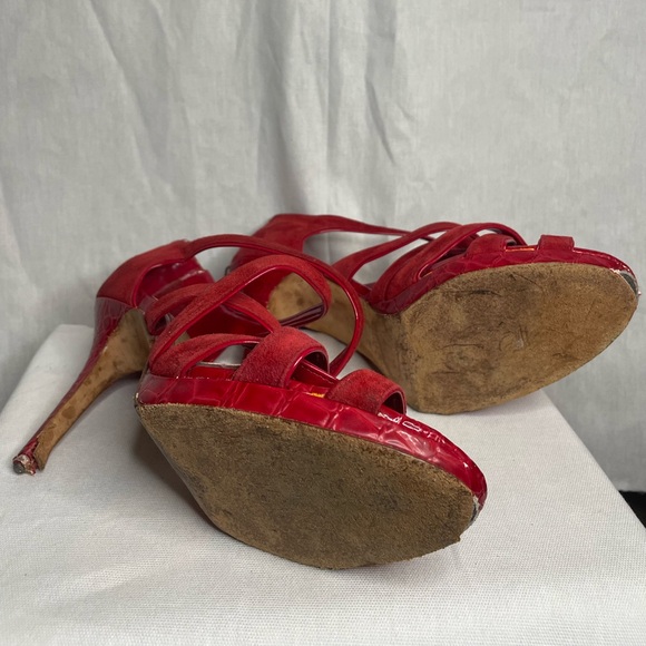 White House Black Market Red Strap Stilettos Women’s 9 - Picture 7 of 7